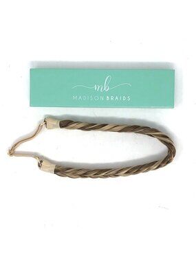 Madison Braids Braided Headband Lulu Two Strand Brunette Blond Adjustable Strap